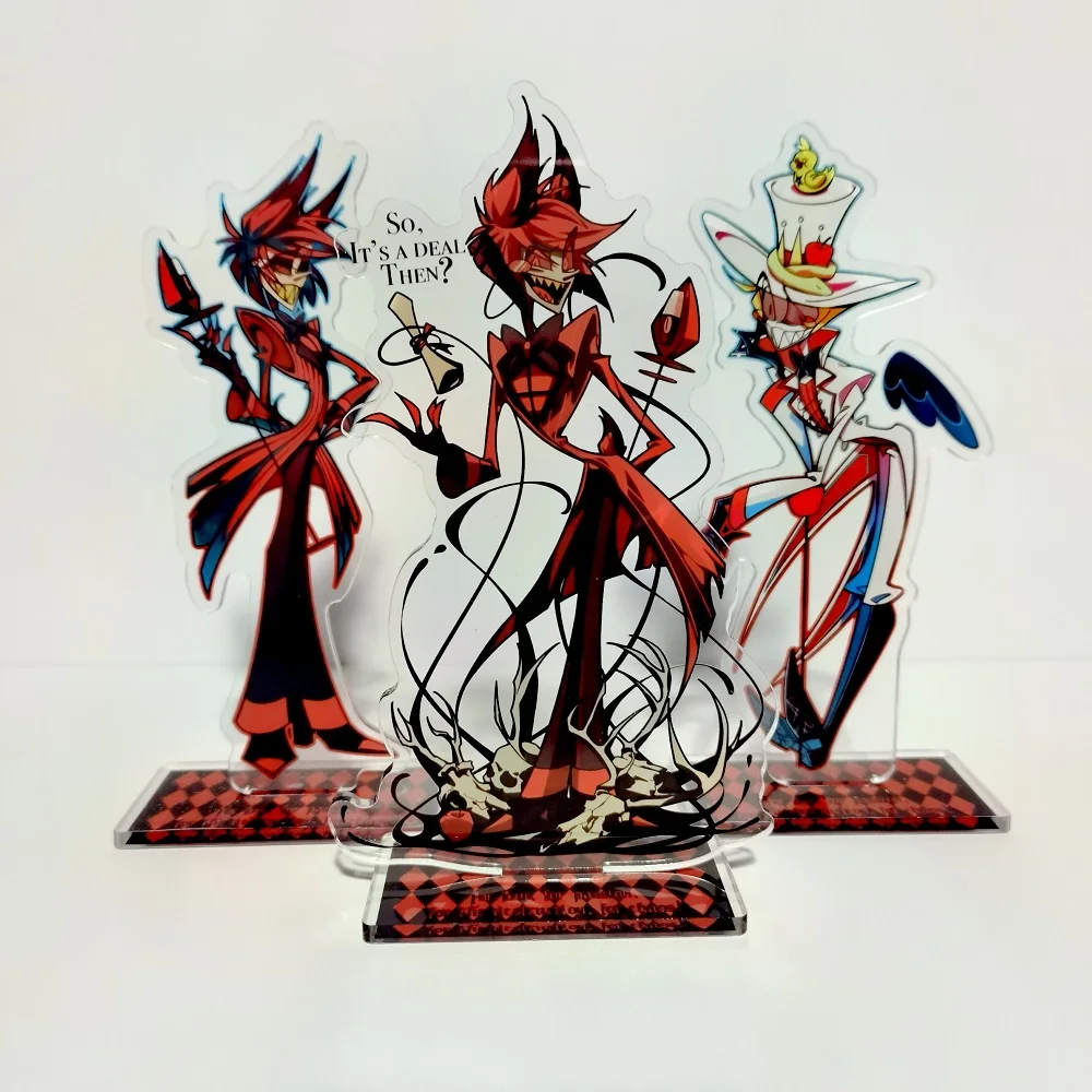 Hazbin Alastor Hotel Morning Cosplay Stand Anime 15cm Acrylic Cartoon Figure Standing Birthday Gifts Bag Decor Collection