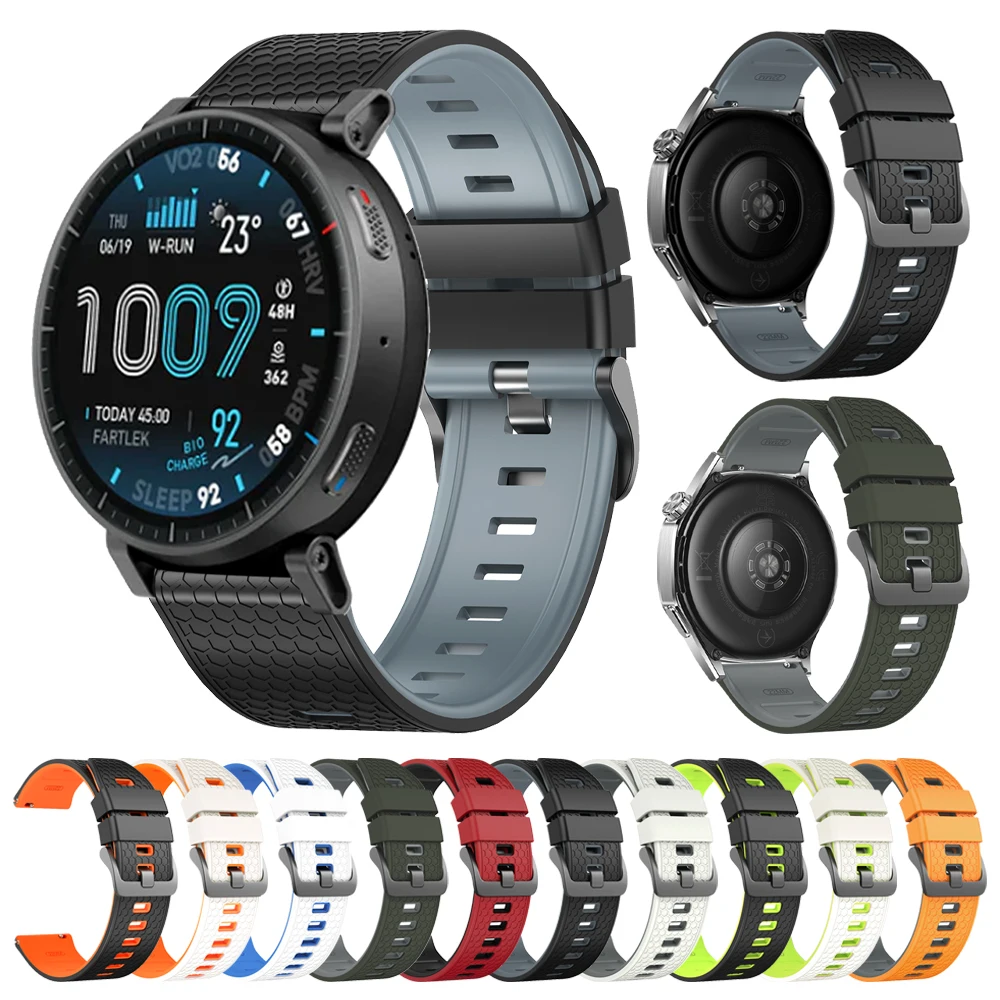 22mm Silikon-Uhrenarmbänder für Huami Amazfit Active Max 48mm Sportarmband für AMAZFIT BALANCE 2 BIP 6 5 GTR 4 Cheetah Pro Armband