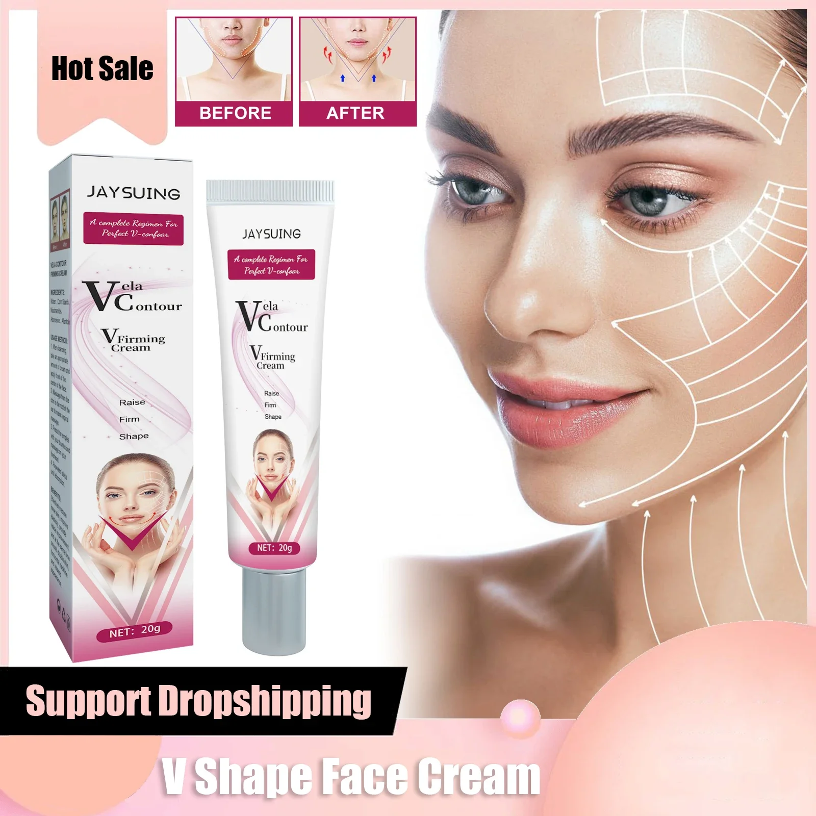 V-Shaped Face Cream Removal Wrinkles Double Chin Fade Fine Lines Tighten Improve Sagging Skin Lifting Firming Anti Aging Cream