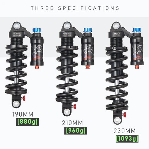 Imagen 2 del producto KRSEC-choque de bobina trasera para bicicleta de montaña, suspensión completa, resorte de 550 libras, choque trasero suave de 190/210/230mm para AM/FR/DH, amortiguador de bicicleta MTB