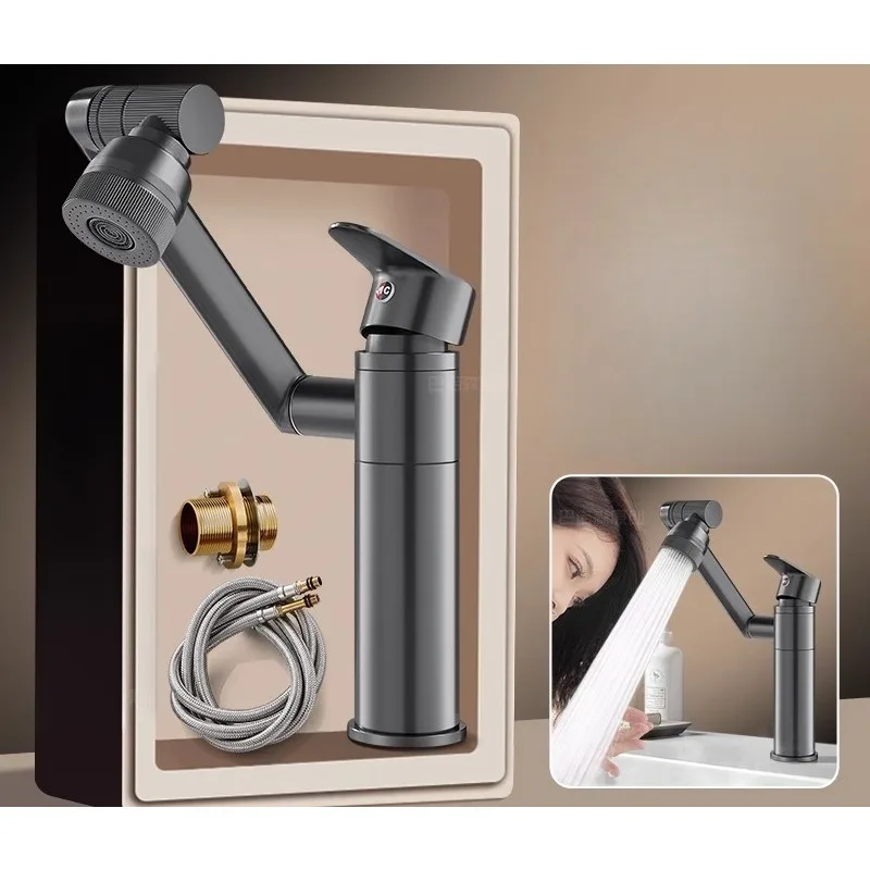 

Faucet, household bathroom, hot and cold universal mechanical arm, bathroom countertop, washbasin, basin faucet