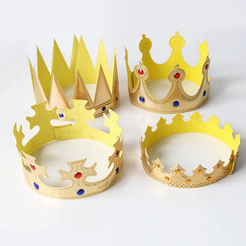 Party Tiara Royal Queen Prince King Princess Crown Hats Birthday Decor Toys For Boys s Children Girls Halloween Decoration