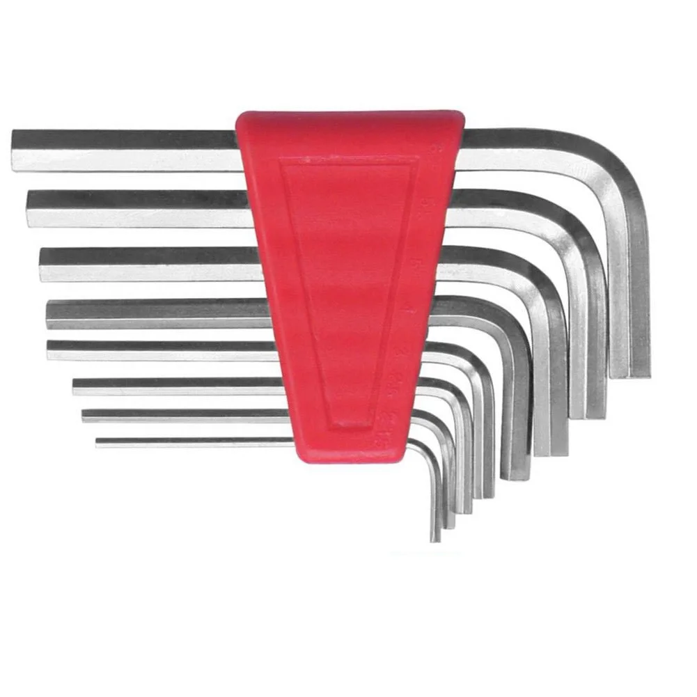 مجموعة مفاتيح ربط سداسية قصيرة متعددة الاستخدامات ومحمولة مع مجموعة كاملة من الأحجام المترية وتصميم مريح من النوع L