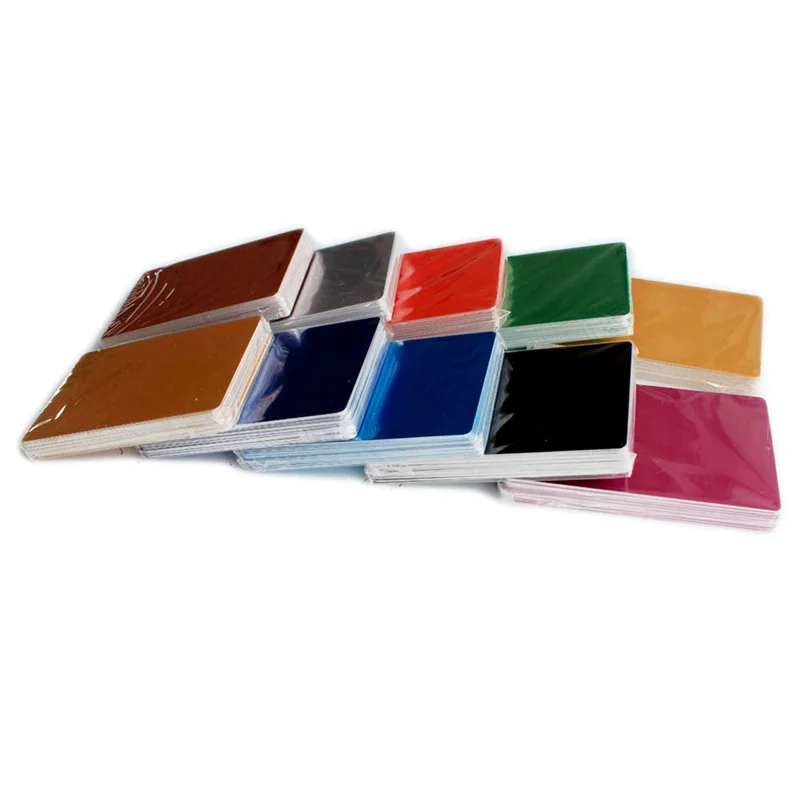 

ABBN-200PCS Mixed Color Aluminum Alloy Card Engraving Metal Business Visit Business Card Blank 0.2Mm Thick