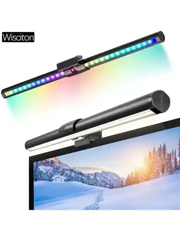 Lampada da scrivania a LED Monitor Schermo Barra luminosa RGB Atmosfera per computer Luci bifacciale per lavoro Studio Leggi illuminazione dimmerabile per giochi