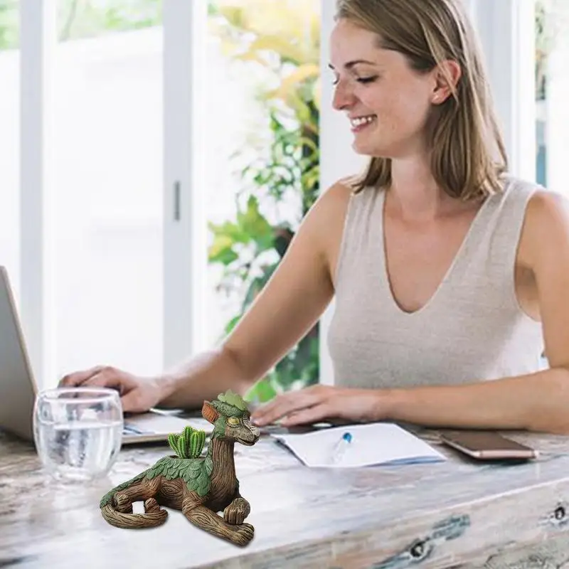 ESTATUILLA suculenta escultura de jardín de dragón chino, macetas suculentas, artesanía de resina, estatuas exteriores, maceta suculenta creativa para
