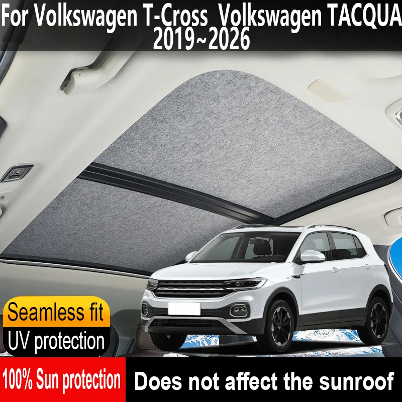 

Car Sunroof Insulation Roof Visor For Volkswagen T-Cross TACQUA 2019~2026 Anti-UV Electrostatic Adsorption Sky Curtain Sunshade