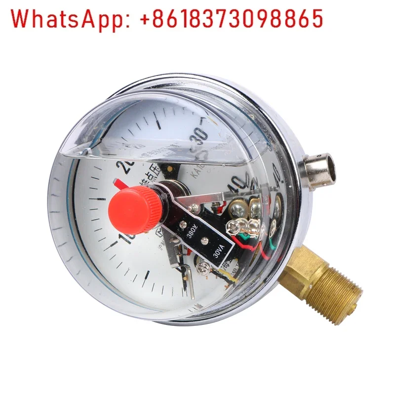 YNXC100 Electric Contact Pressure Gauge, Magnetic Assisted 380V 30VA Shock Resistant, Oil Flushing 0-16/25/40/60