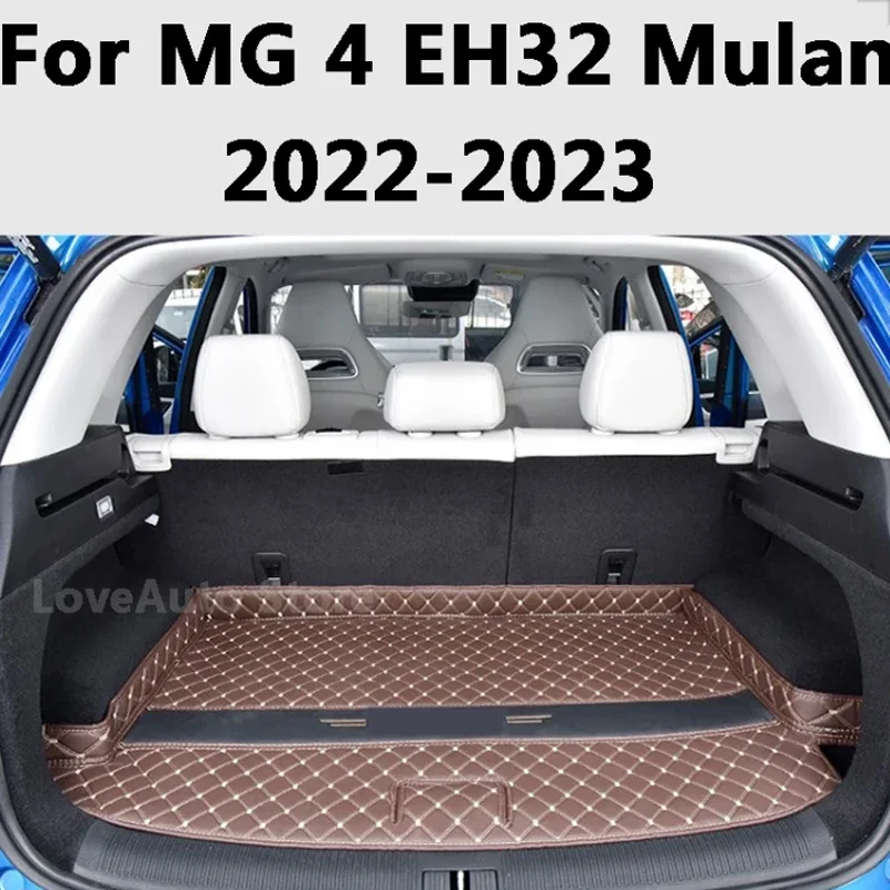 

For MG 4 MG4 EH32 Mulan 2022 2023 Car Leather Trunk Mat Boot Liner Tray Rear Trunk Cargo Mat Protective Pad Accessories