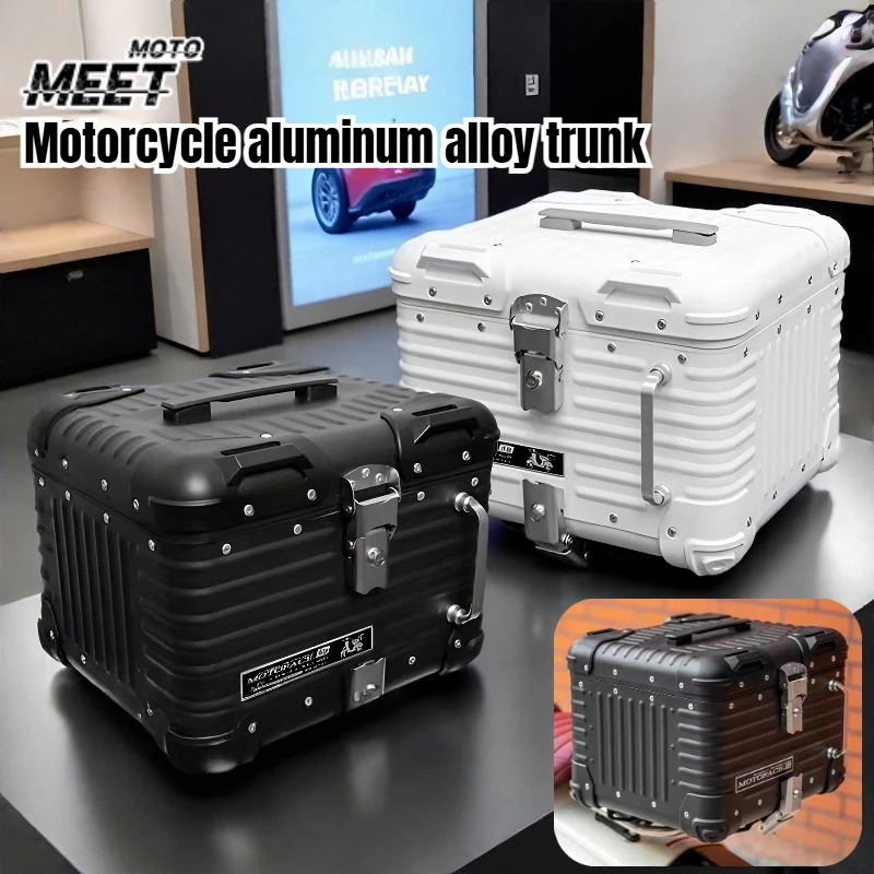 

40/45L круглый угловой багажник мотоцикла, багажник из алюминиевого сплава, скутер, багажник электромобиля, ящик для инструментов, водонепроницаемый хвостовой ящик для HONDA