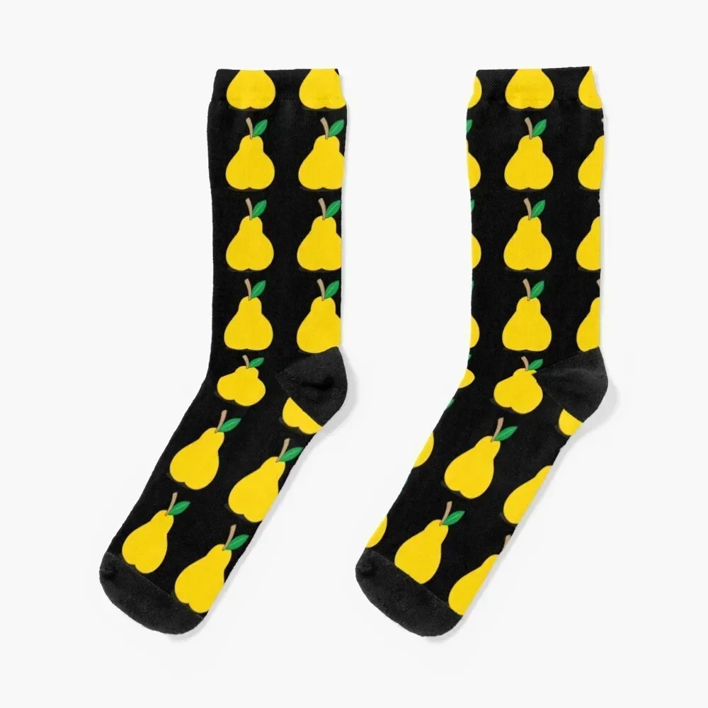 Yellow PEAR Socks floral hockey hip hop heated Designer Man Socks Women's