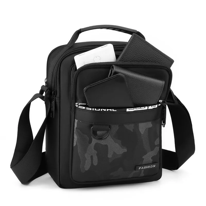 Lightweight Travel Small Bag for Men Multi-layered Large Capacity Crossbody Bag Trendy Vertical Style Casual Single Shoulder