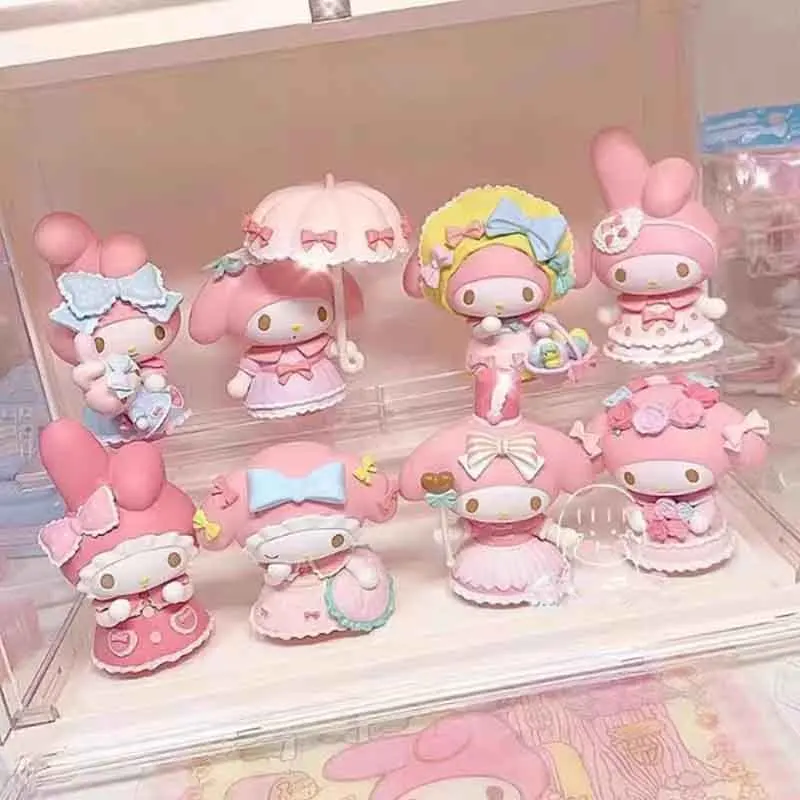 Sanrio Melodie Theekransje Blinde Doos Internet Beroemdheid 2023 Nieuwe Jade Gui Hond Decoratie Meisje Schattige Handgemaakte Pop Verjaardagscadeau