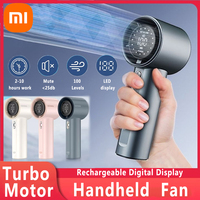 Xiaomi Handheld Small Fan Usb Charging 100 Levels Digital Display Rechargeable High-speed Handheld Turbo Portable Violent Fan