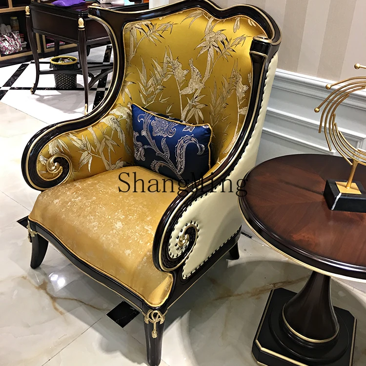 

ZYYLeisure Chair Single Sofa Neoclassical Sofa Simple High-Back Fabric Meeting Chair