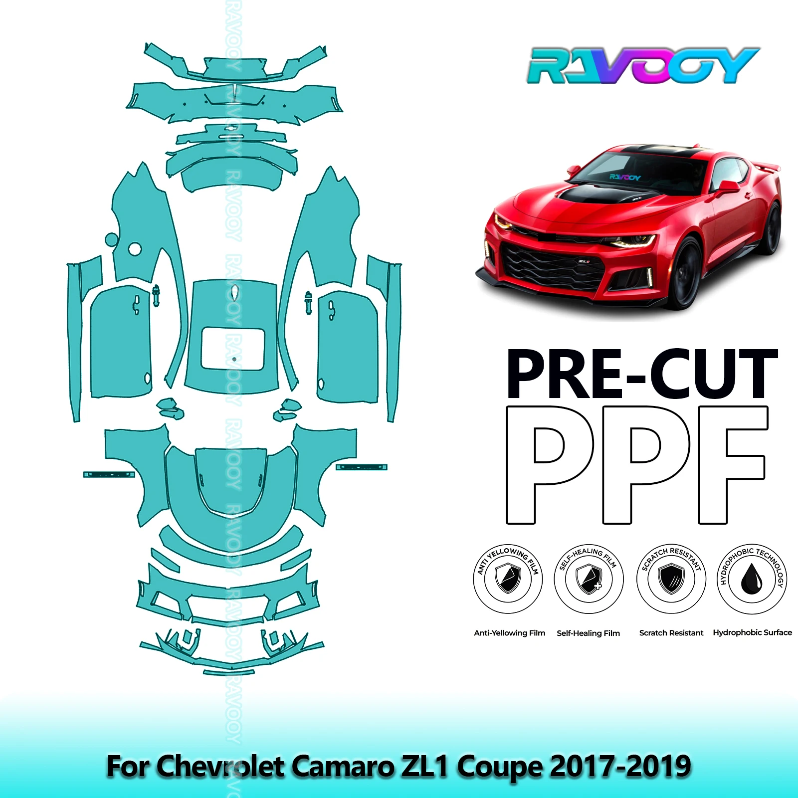 

Car Precut PPF Paint Protection Film Full Vehicle For Chevrolet Camaro ZL1 Coupe 2017-2019