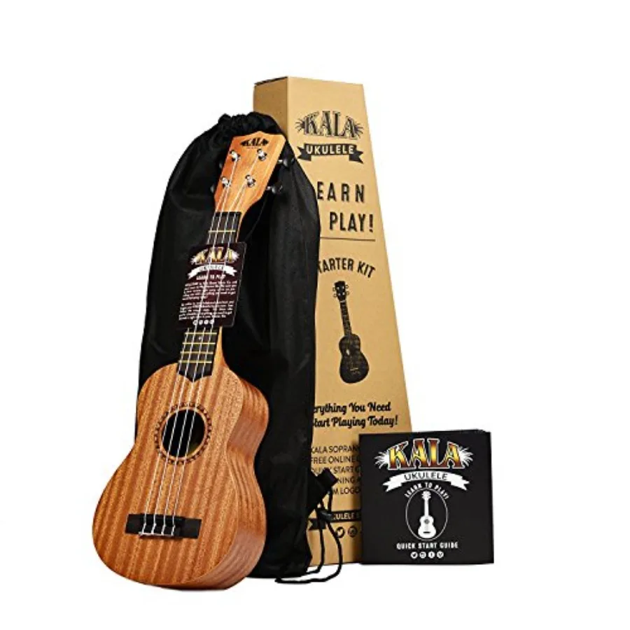 

Learn to Play Ukulele Soprano Starter Kit in Satin Mahogany with Online Lessons Tuner App and Booklet for Beginners