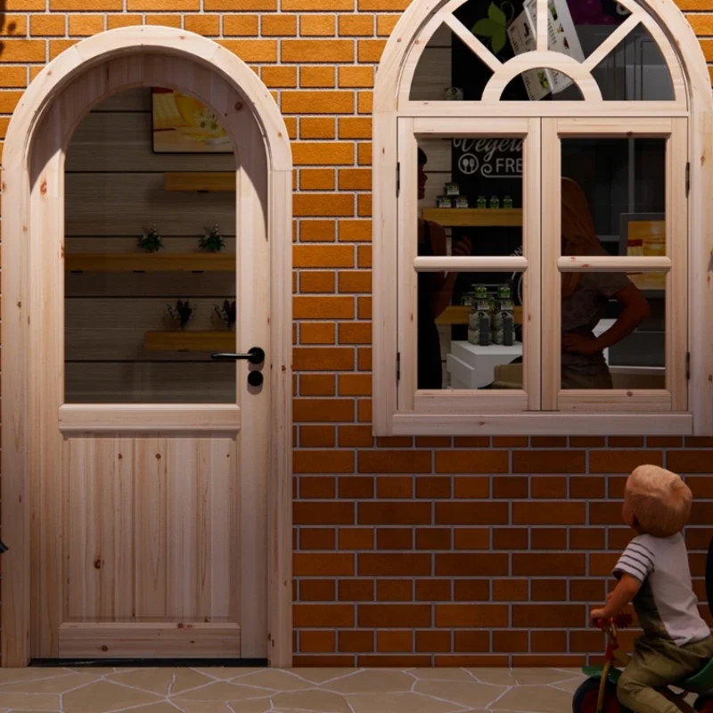 Sumun Environmental Doors Mediterranean Circular Arch Equally Open Modern Doors Homestay Acordeon Home Improvement RR50DW