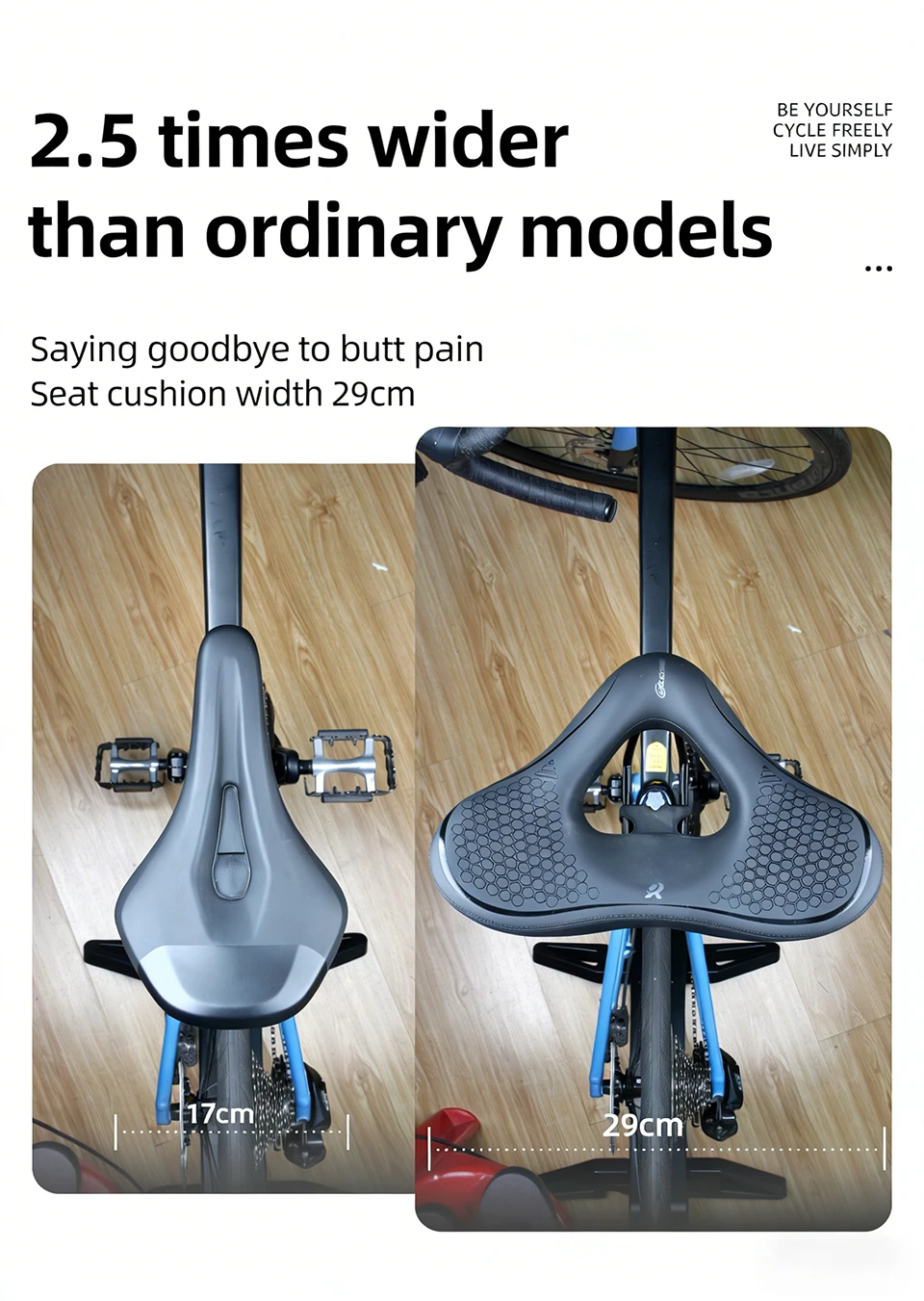 Fahrradsattel, Hochelastische Stoßdämpfung, Dicker Weicher Ergonomischer Hohler Atmungsaktiver Fahrradsitz für Mountainbikes & Rennräder – Detail 5