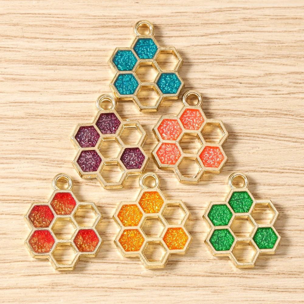 Tusember 20 Stück Bunte 19*15mm Kawaii Emaille Niedliche Honig-Bienen-Anhänger für Ohrringe, Halsketten, Schmuckherstellung, DIY-Zubehör – Detail 2