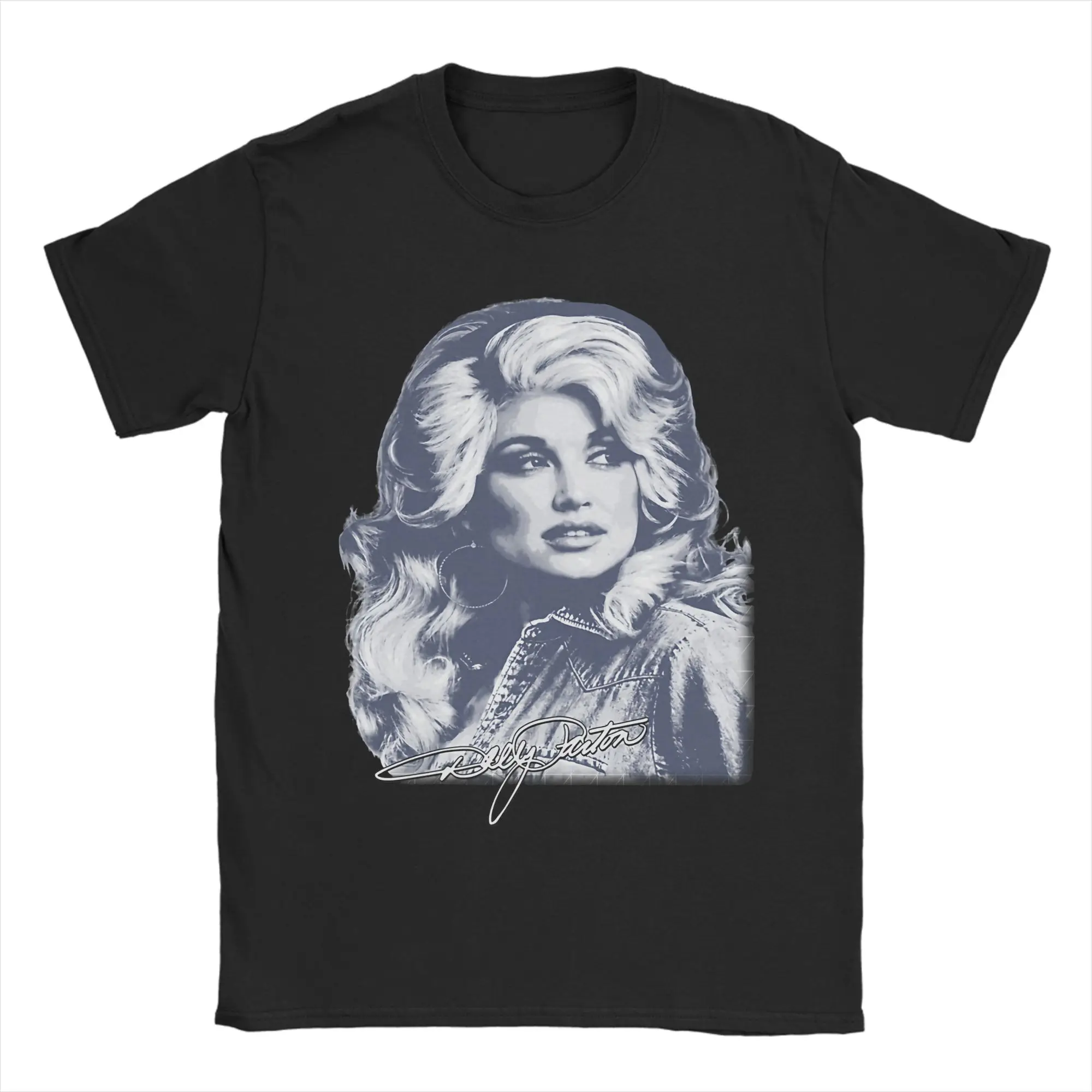 Dolly Parton T Shirts Men's  Pure Cotton Vintage T-Shirt Round Collar  Tee Shirt Short Sleeve Clothes Gift Idea