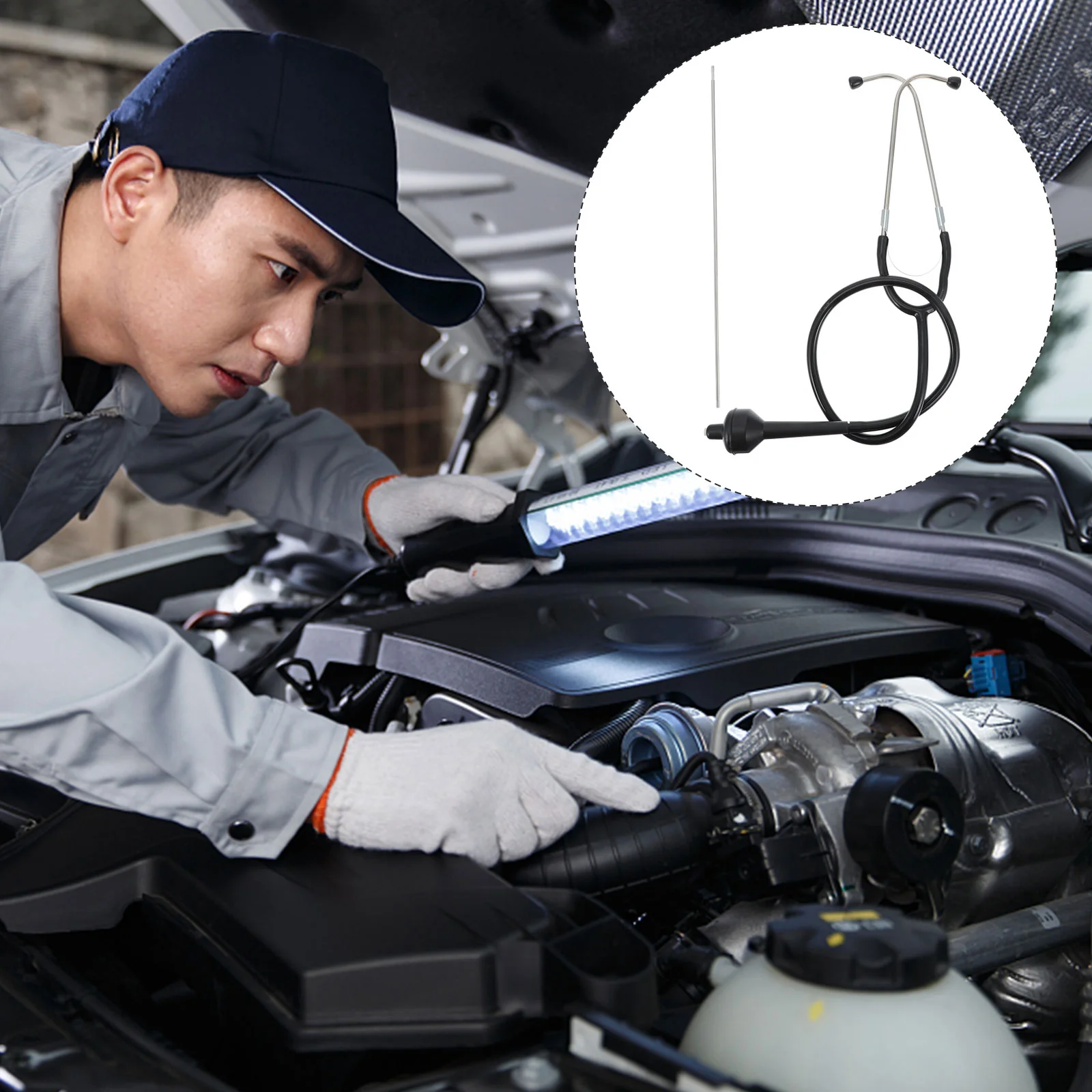 Herramientas mecánicas de prueba de cilindro de estetoscopio, diagnóstico de bloque de fallas internas automático, motor de automóvil