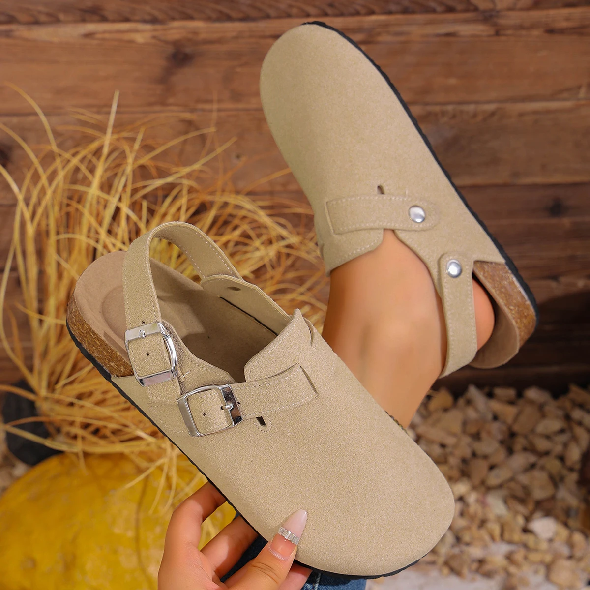 

Women Slippers Classic Cork Mules Shoes Lightweight Outdoor Sandals Beach Platform Slides Women Fashion Clogs Slippers Women