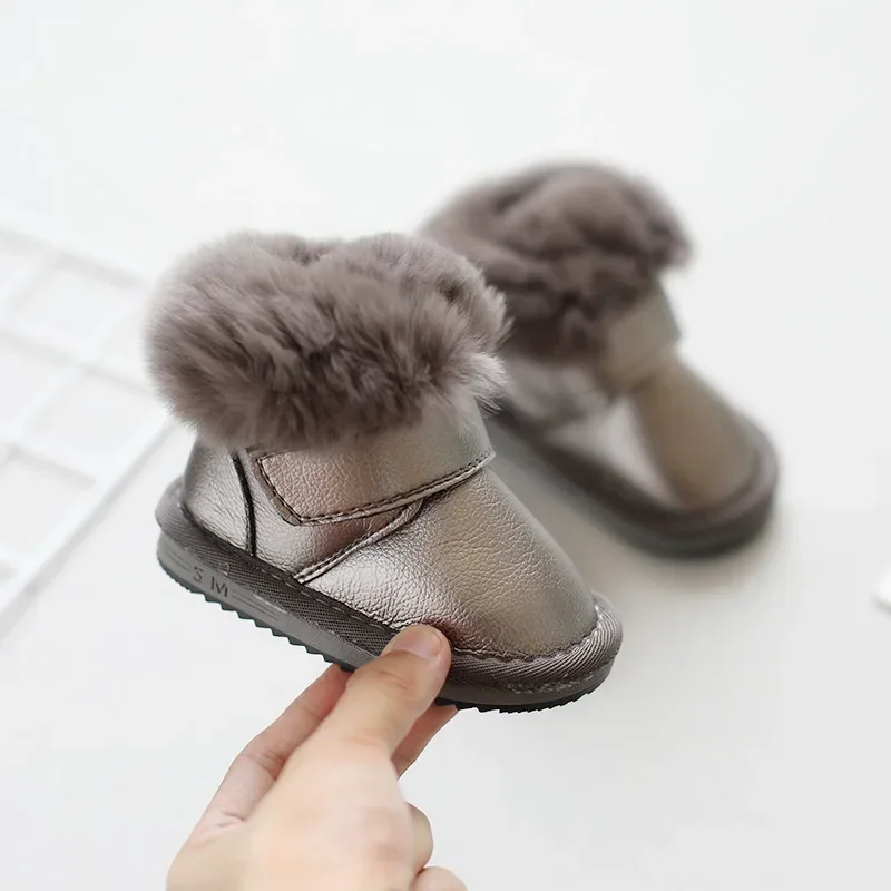 

Baby Girls Boys Snow Boots Autumn Winter Warm Plush Children Shoes Anti-Slippery Toddler Shoes Windproof Waterproof Kids Boots