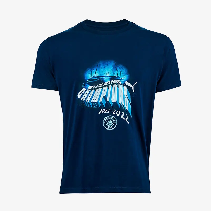 Camiseta deportiva de manga corta conmemorativa del Manchester City para hombre, nueva, genuina de Puma, 773778-01