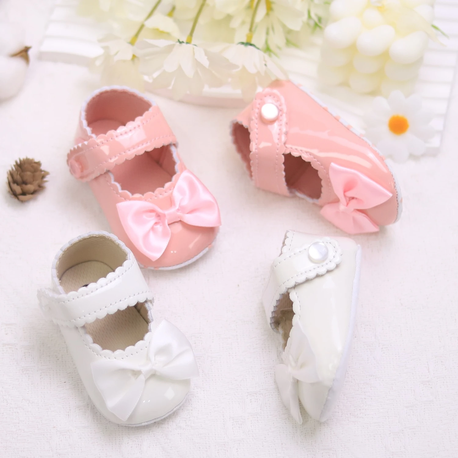 Baby toddler shoes baby girl first pair of front shoes fashion breathable Mary Jane elegant flats bow flats