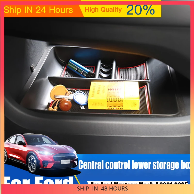 New For Ford Mustang Mach-E 2021 2022 2023 2024 2025 lower level storage box of central control automotive storage accessories