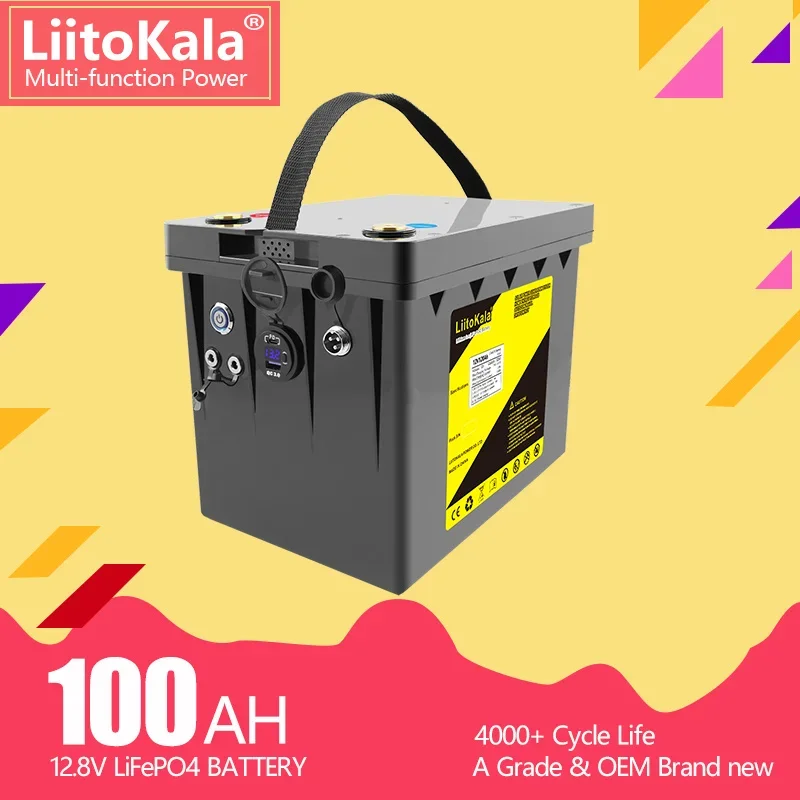 LiitoKala 12V 120Ah 150Ah 200Ah Lithium Iron Phosphat Batter with QC3.0 Type-C USB Output Suitable for RVs Camper and Golf Carts