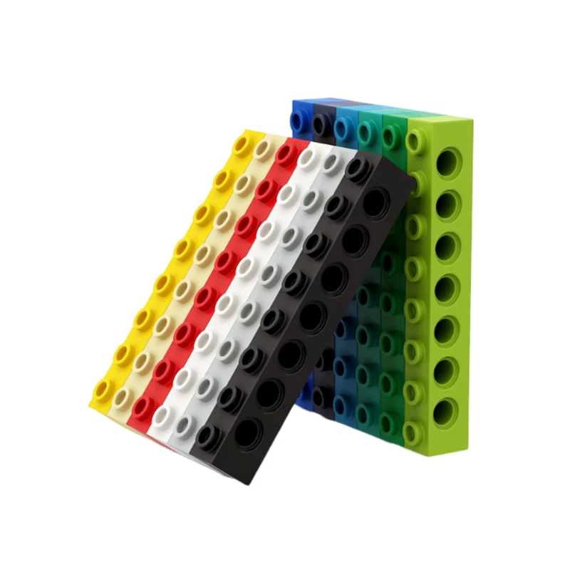 

10PCS MOC compatible 3702 technology bricks 1x8 porous brick series bulk module building blocks children's toys
