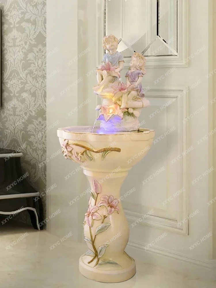 Water Fountain  Ornaments Floor Living Room Home Decoration Waterscape Creative Fish Tank