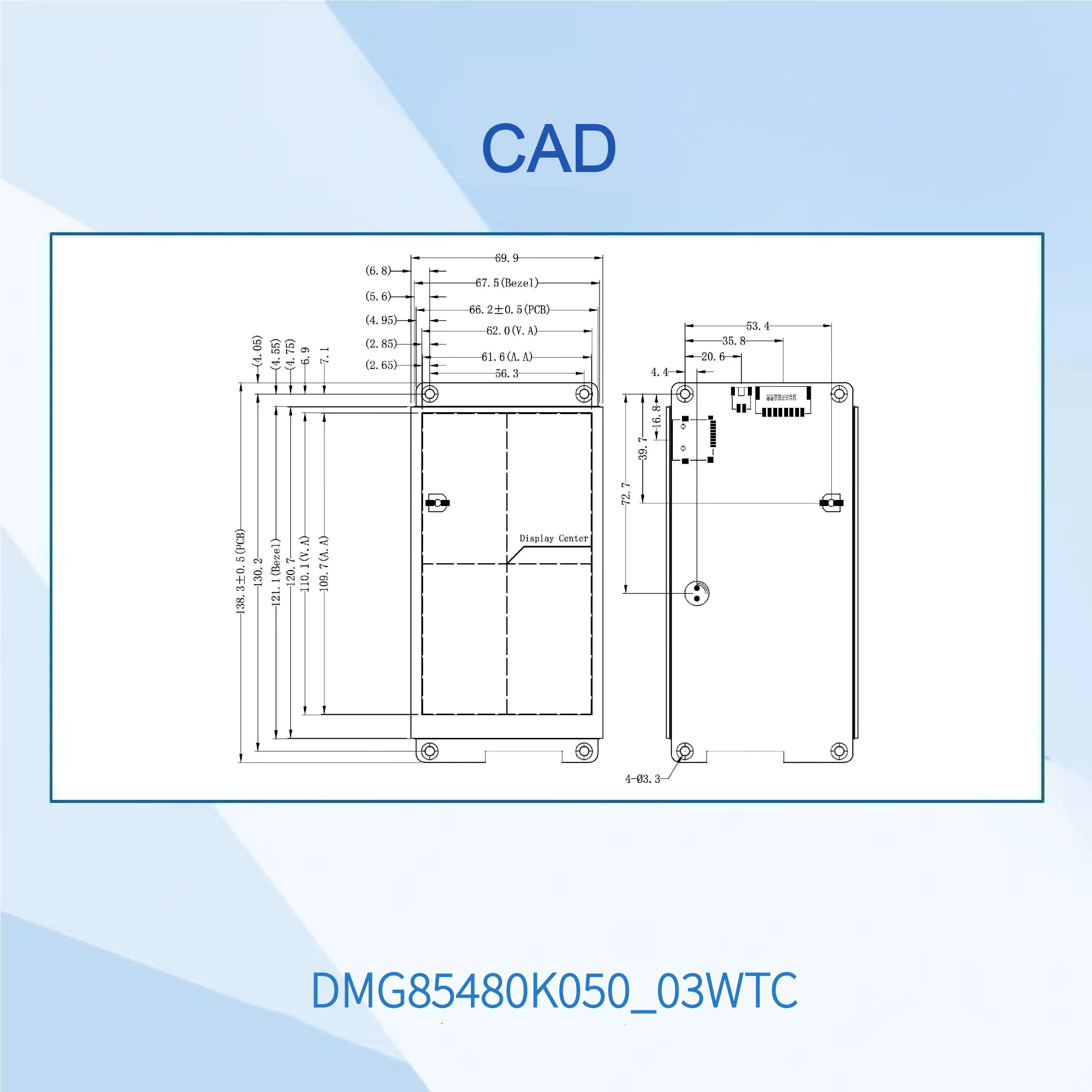 ЖК-модуль DWIN диагональю 5,0 дюйма, 480*854 пикселей, 16,7 М