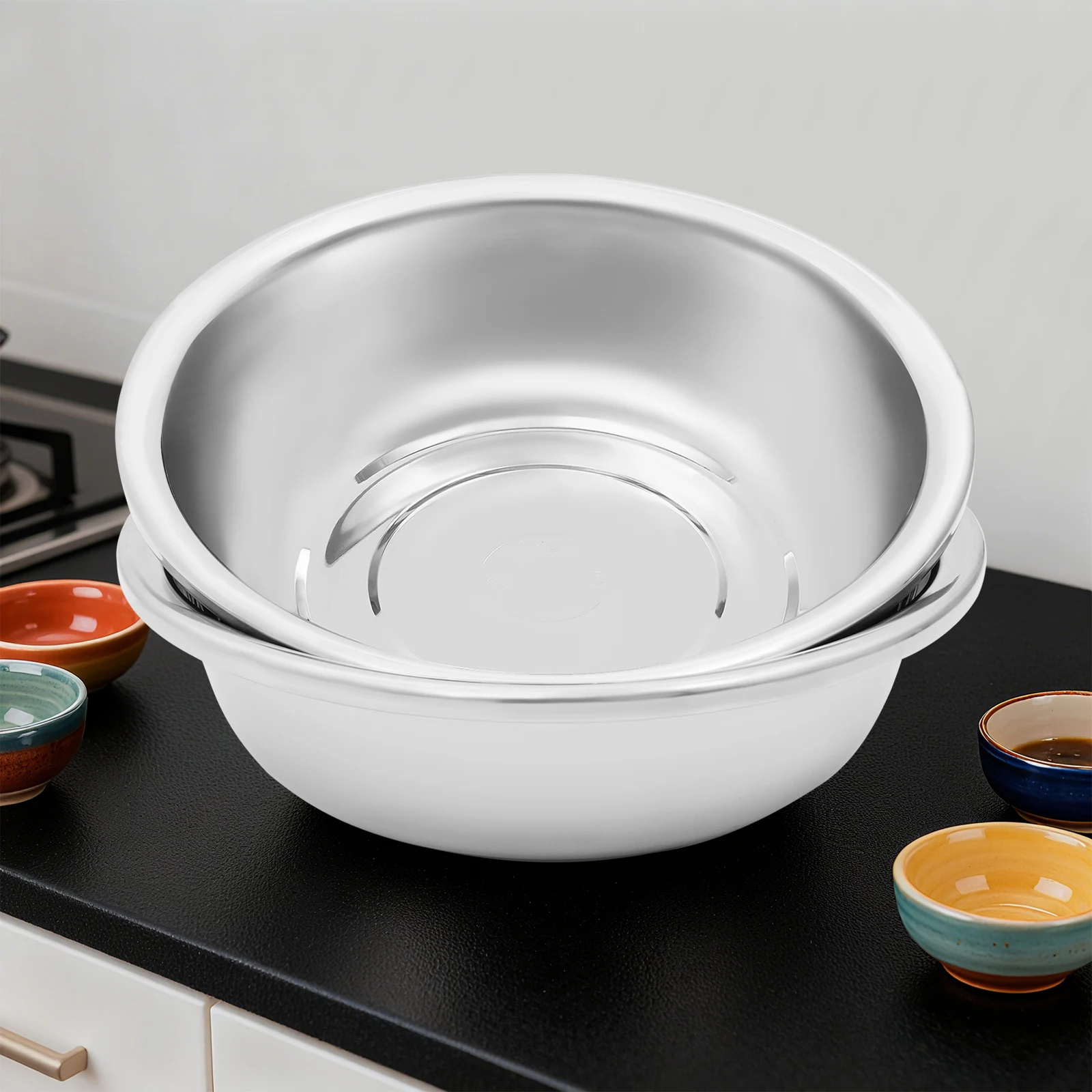 

2 Pcs Stainless Steel Mixing Bowls Mixing Bowls Extra Large Basin Salad Basin for Tossing Salads Marinating Food Storage