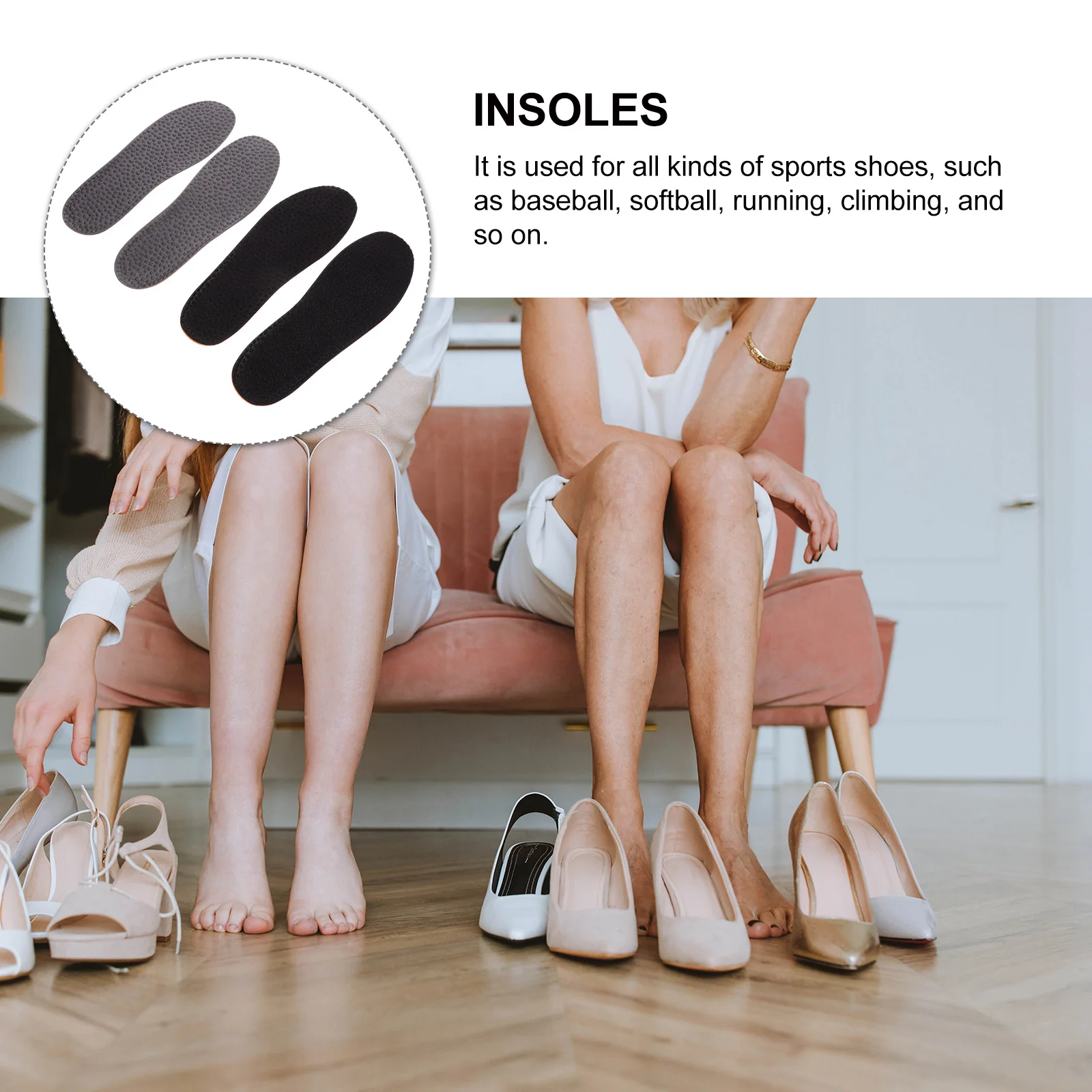 

2 Pairs Anti-Loose Shoepad Insole Absorb Sweat Breathable Insoles Vigorous Cotton Detachable Work