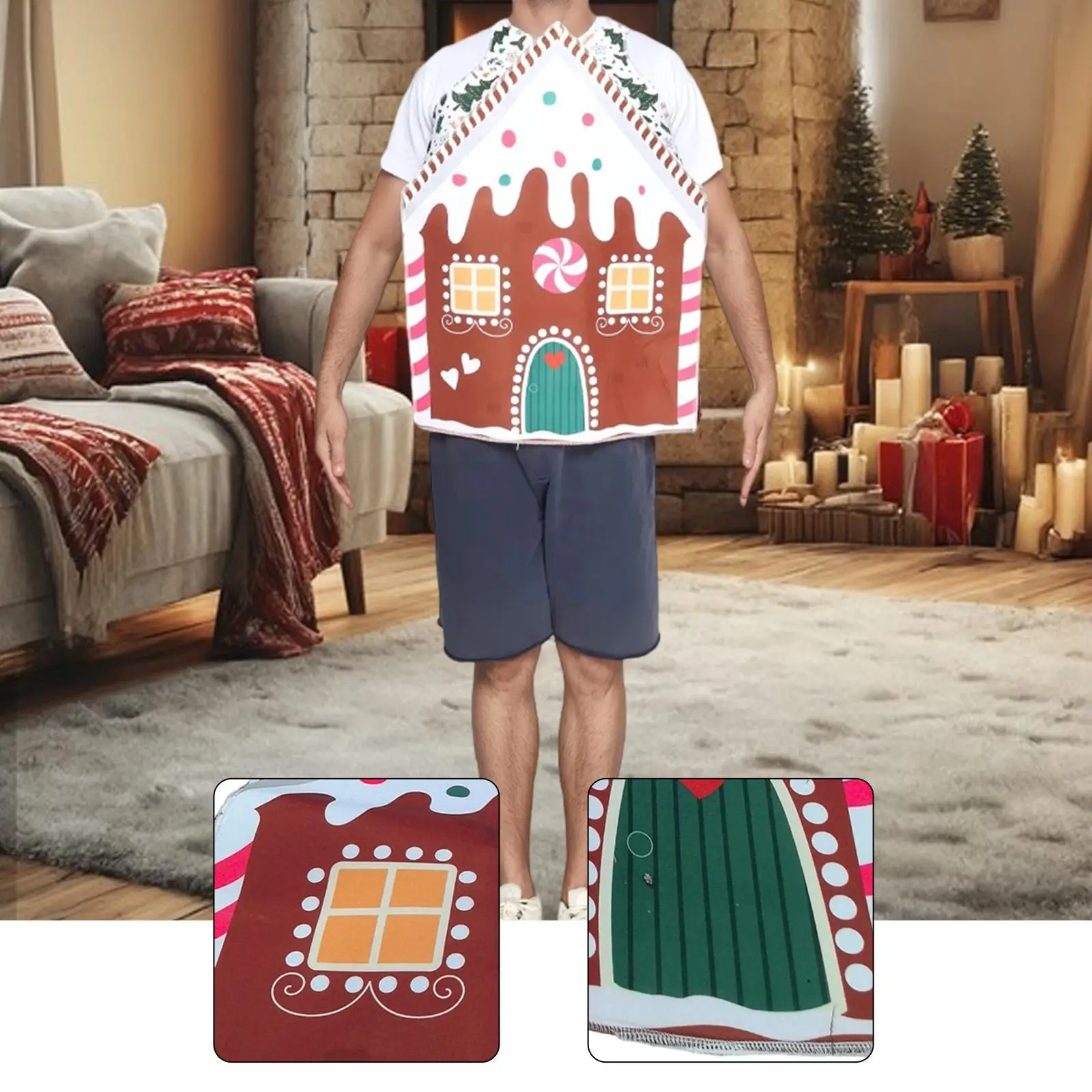 Disfraz de Navidad Traje de vacaciones de poliéster Juego de rol de carnaval Ropa de cosplay para fiesta de Navidad puesta en escena