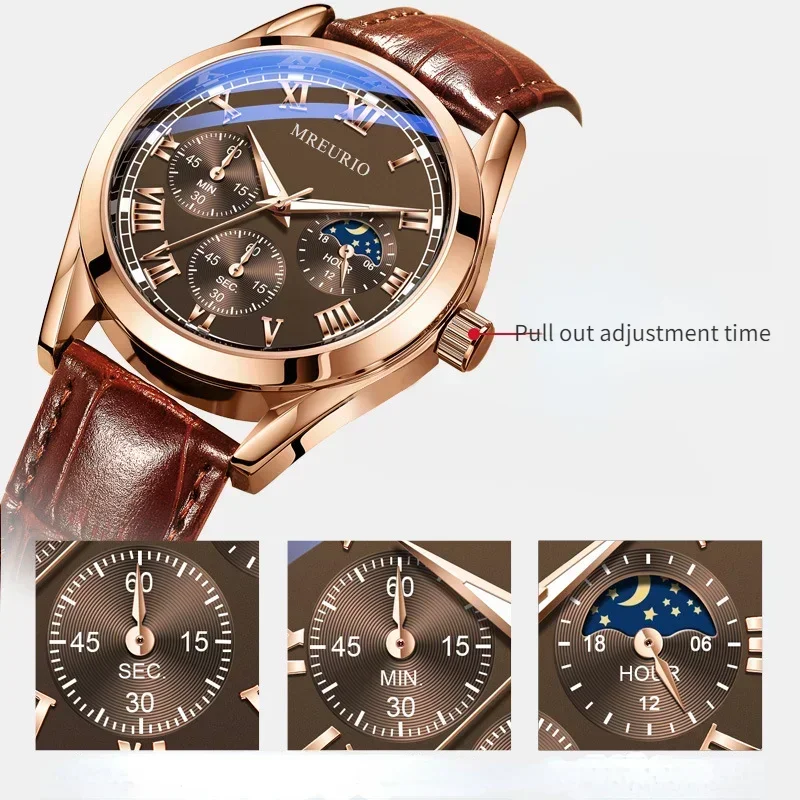 Luxe Merk Horloge Mannen Quartz Horloges Relogio Masculino Lederen Band Business Horloges Dropshipping Часы Муж soi Reloj