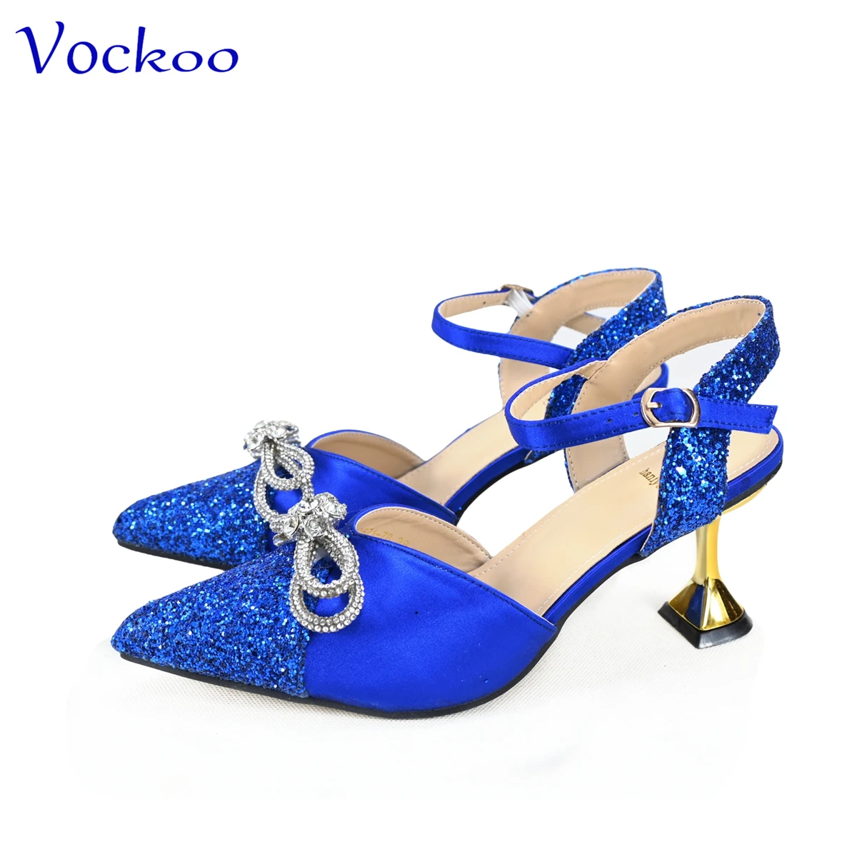 2025 New Fashion Italian Design Shoes and Bag Set to Match in Royal Blue Color Mature Ladies Pointed Toe Pumps for Wedding