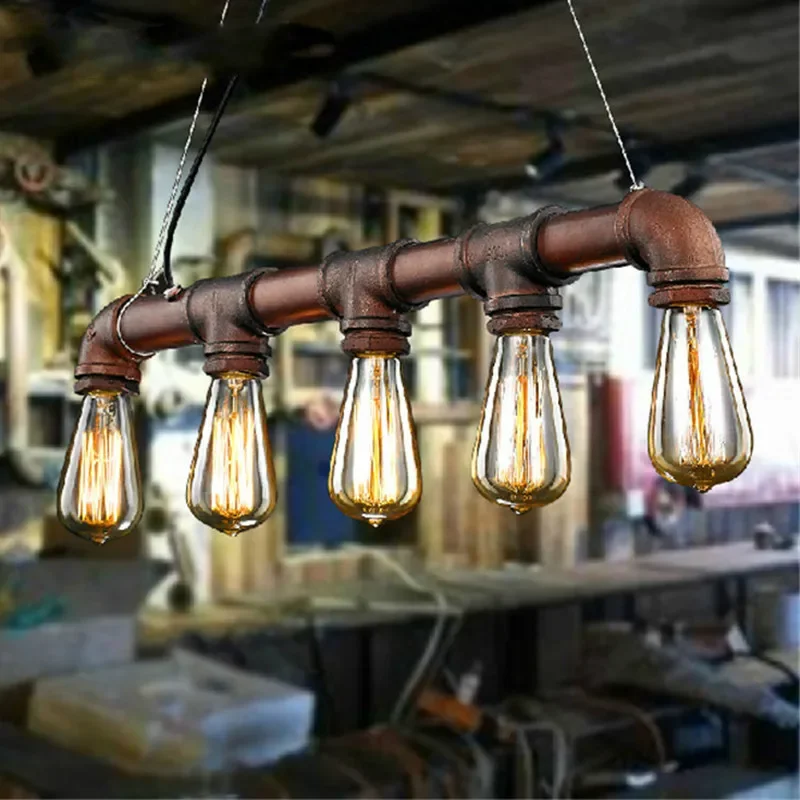 

Retro Edison Bar/dining room /KTV Lighting Vintage Pendant Lights Water Pipe Lamp for Warehouse E27 Bulbs