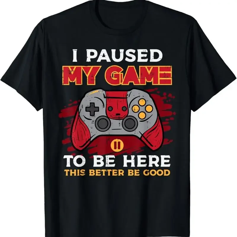 Paused My Game To Be Here Gamer Controller Men Boys T Shirt