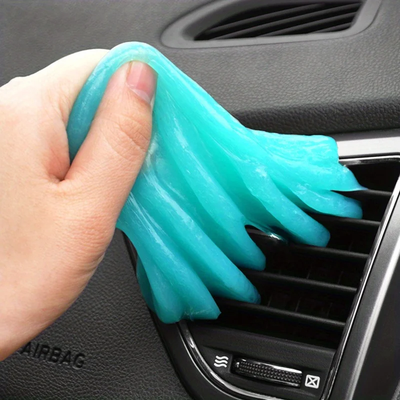 Blue Jelly Glue Cleaning Gum Kit for Car Interior Grime Removal - 70g Durable Soft Rubber Cleaner