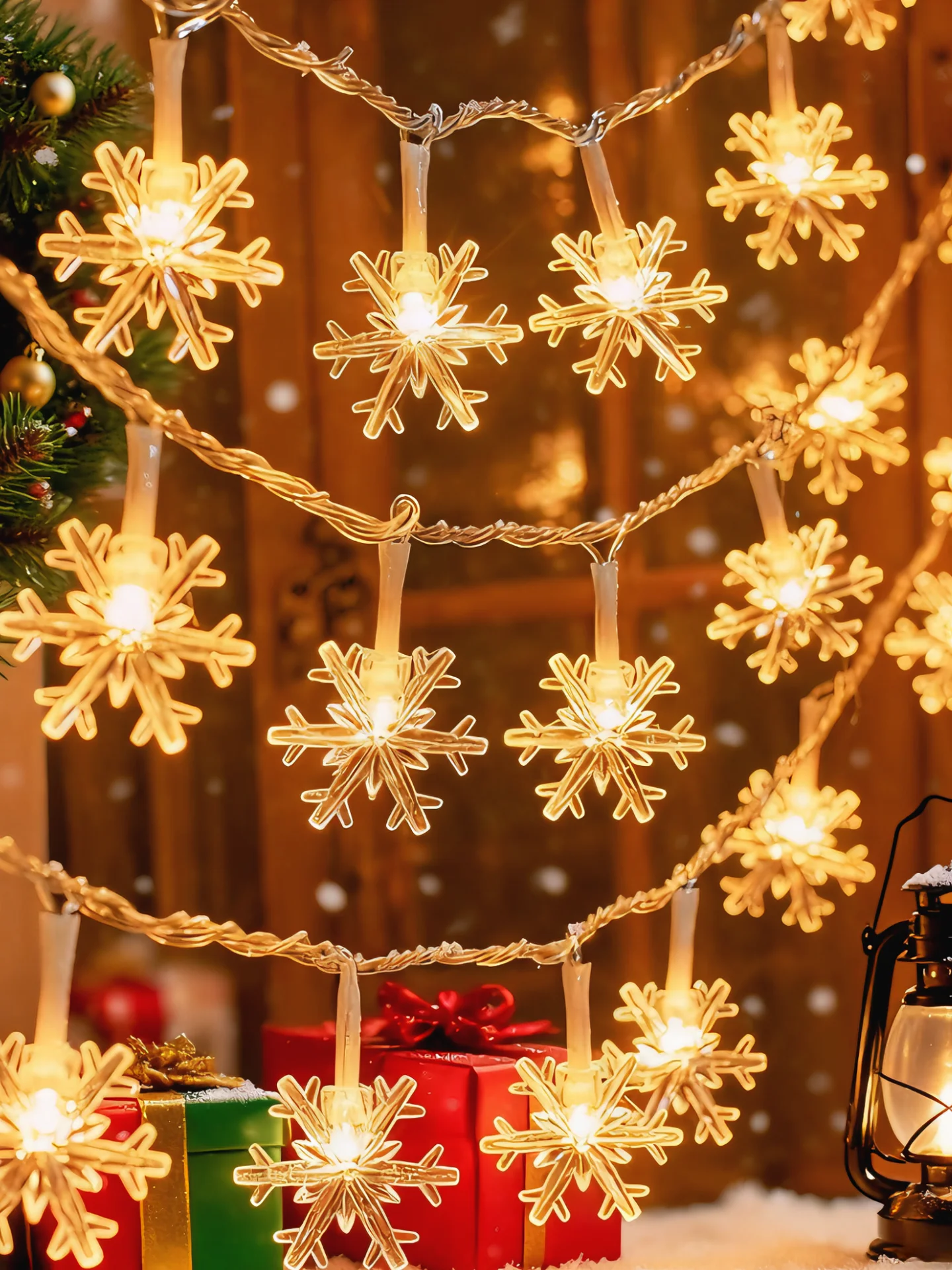 太陽光発電-led-ストリングライト-お祝いの雪の結晶装飾照明-新年用-バルコニー雰囲気照明-屋外装飾