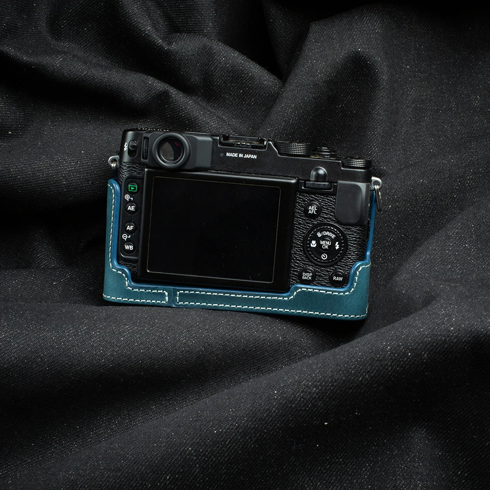 Capa protetora de couro para câmera fujifilm x20/x10, capa protetora de couro genuíno