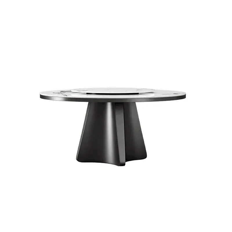 

Italian rock slab dining table and chair combination modern simple marble round table
