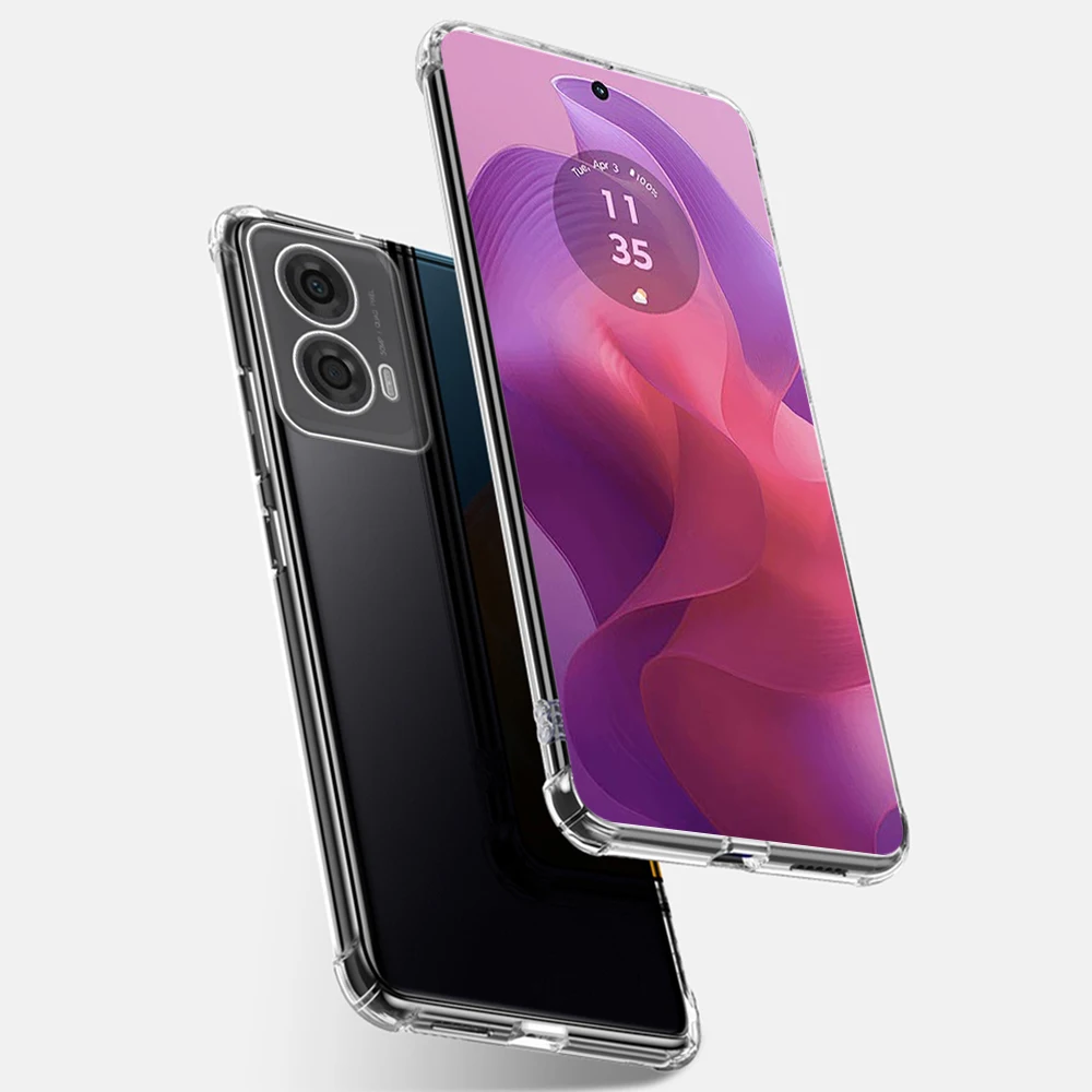 MotoG24 4G 케이스 투명 에어백 낙하 방지 커버, 모토로라 모토 G24 G 24G 4G 2024 XT2423-1 6.56 인치 TPU 소프트 쉘