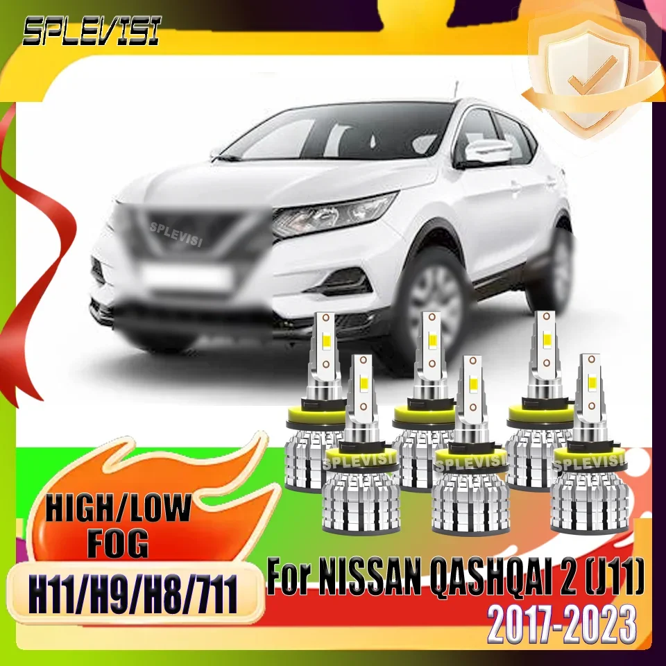 

Комплект светодиодных фар SPLEVISI Plug-and-Play (ближний/дальний свет) и противотуманных фар для NISSAN QASHQAI 2 (J11) 2017-2023