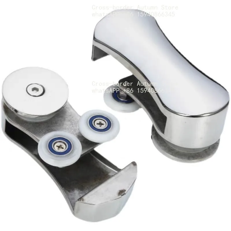 Vintage shower room pulley glass sliding door side hanging wheel, household shower room upper track accessories