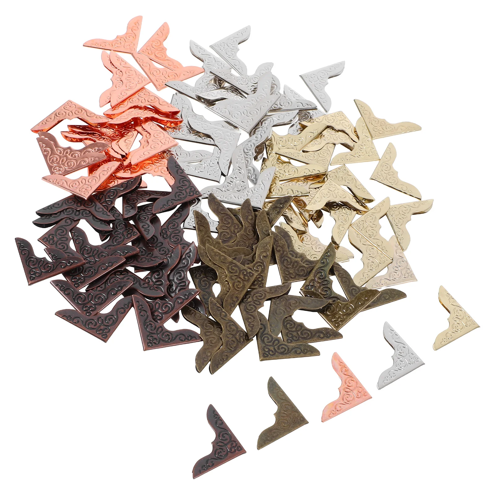 

100Pcs Metal Book Corner Protectors Vintage Style Edge Guards for Photo Albums Notebooks Scrapbooks Book Corner